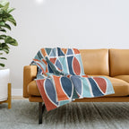 Colorful Mid Century design Throw Blanket Gallery Image 1