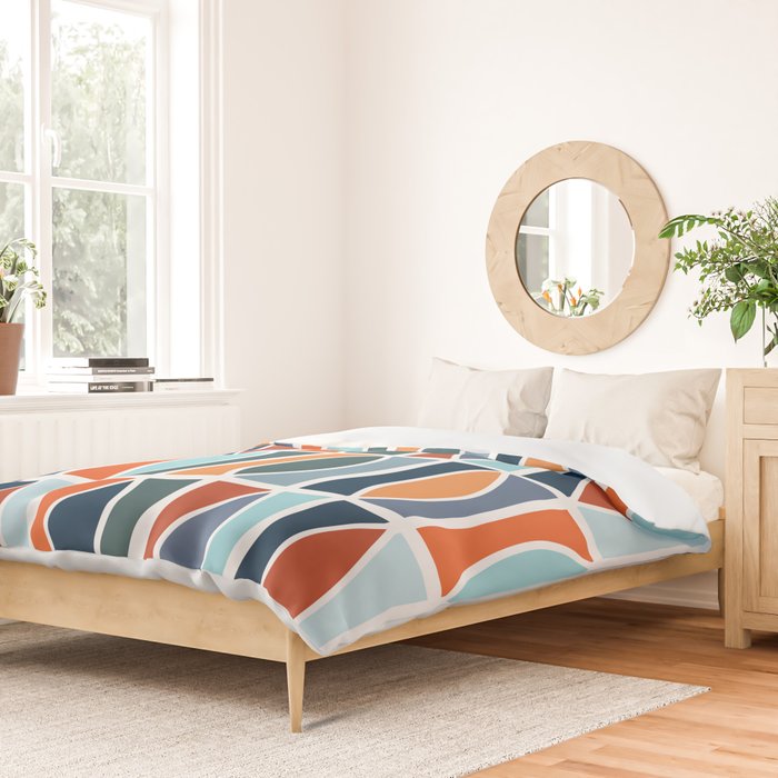 Colorful Mid Century design Duvet Cover Gallery Image 2