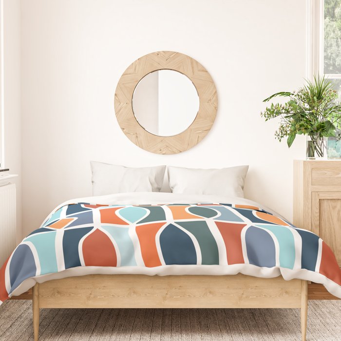 Colorful Mid Century design Duvet Cover Gallery Image 3