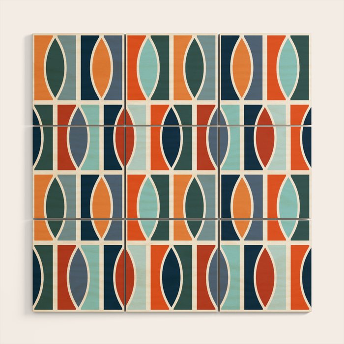 Colorful Mid Century design Wood Wall Art Gallery Image 1