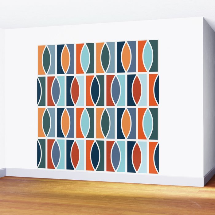 Colorful Mid Century design Wall Mural Gallery Image 2