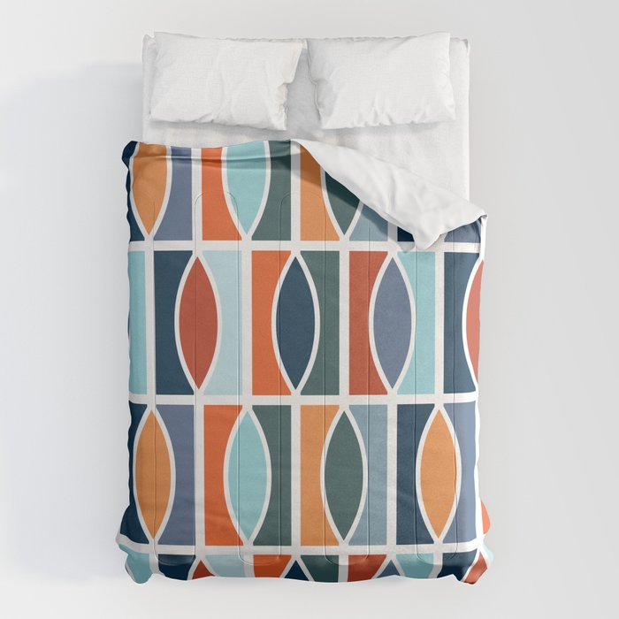 Colorful Mid Century design Comforter Gallery Image 6