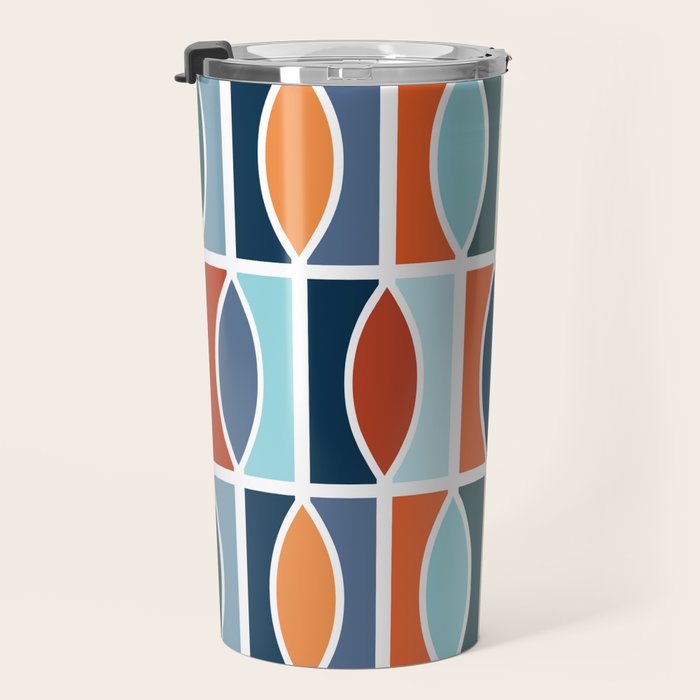 Colorful Mid Century design Travel Mug Gallery Image 3