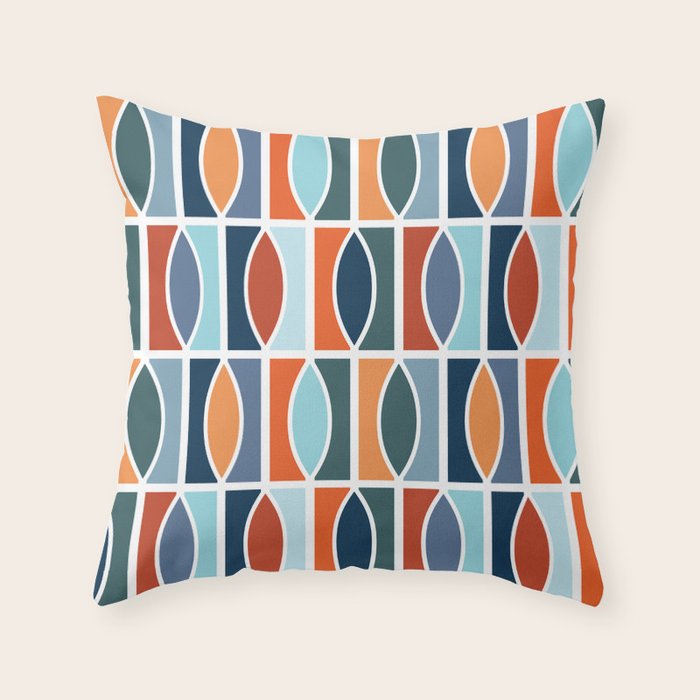 Colorful Mid Century design Throw Pillow Gallery Image 6