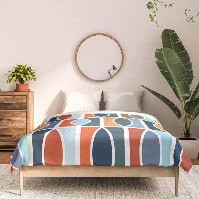Colorful Mid Century design Comforter Gallery Image 3