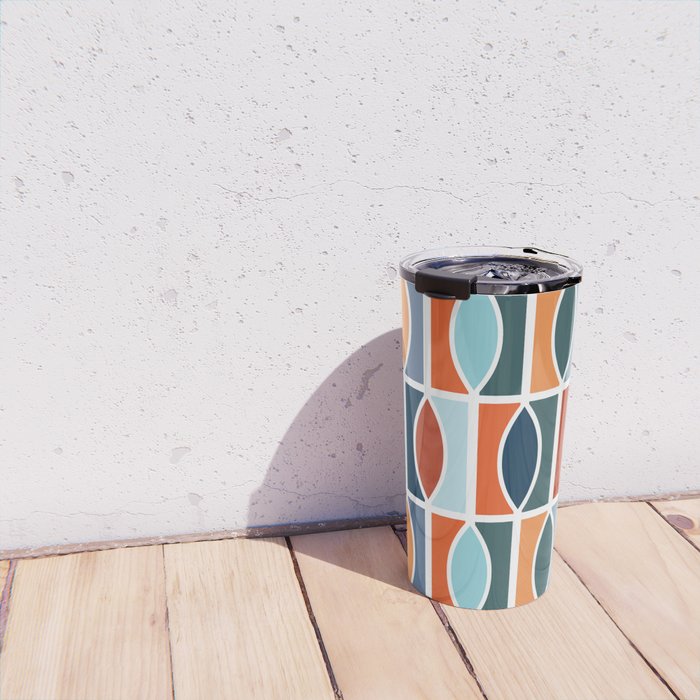 Colorful Mid Century design Travel Mug Gallery Image 4