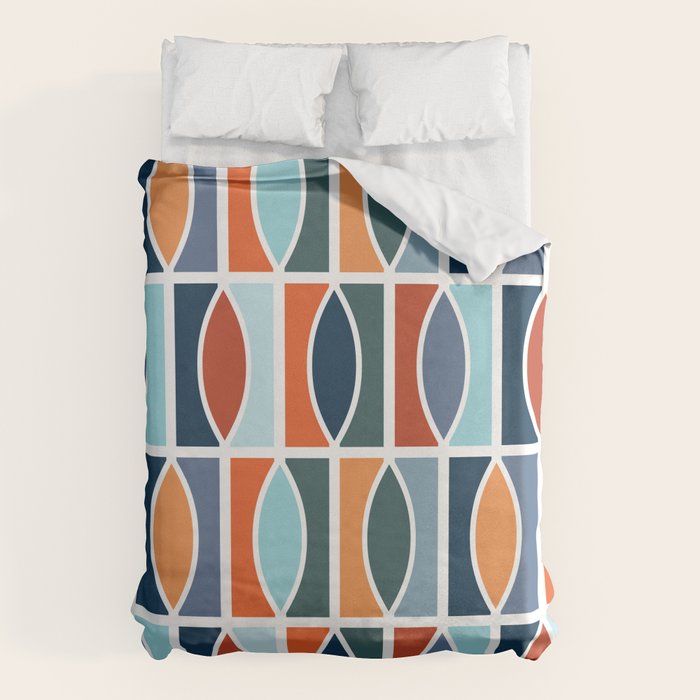 Colorful Mid Century design Duvet Cover Gallery Image 6