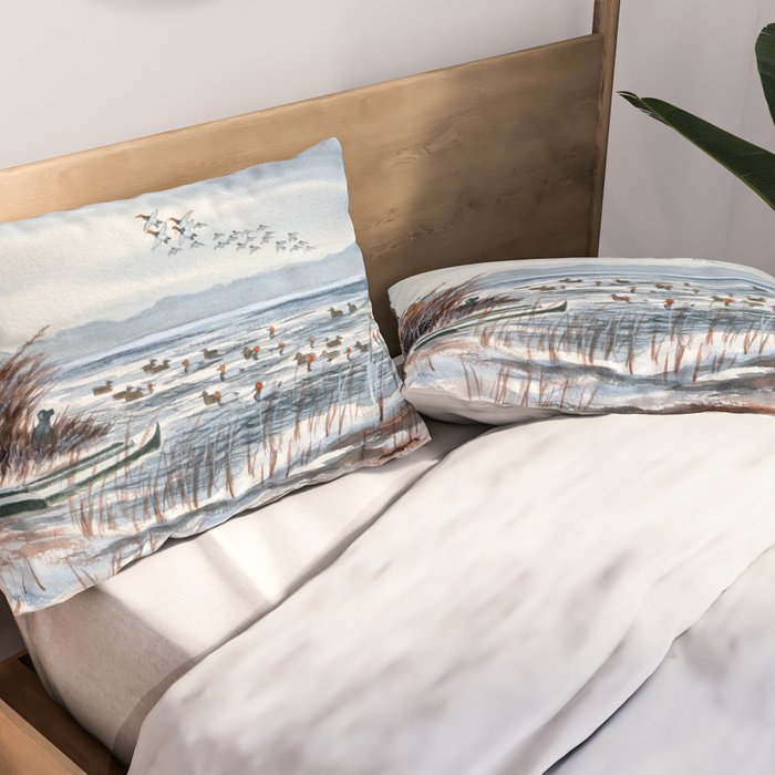 Duck Hunting For Canvasbacks Pillow Sham Gallery Image 2