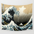 The Great Wave Off Kanagawa ,No.2, Wall Tapestry Gallery Image 4
