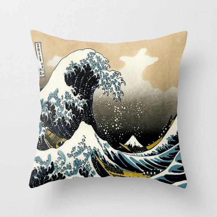 The Great Wave Off Kanagawa ,No.2, Throw Pillow Gallery Image 1