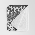 Black and White Modern Comic Book Superhero Pattern Color Colour Cartoon Lichtenstein Pop Art Throw Blanket Gallery Image 3