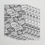 Black and White Modern Comic Book Superhero Pattern Color Colour Cartoon Lichtenstein Pop Art Wrapping Paper Gallery Image 3