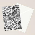Black and White Modern Comic Book Superhero Pattern Color Colour Cartoon Lichtenstein Pop Art Stationery Card Gallery Image 2