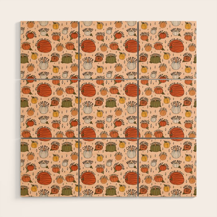 Types of Pumpkins Print Wood Wall Art Gallery Image 1