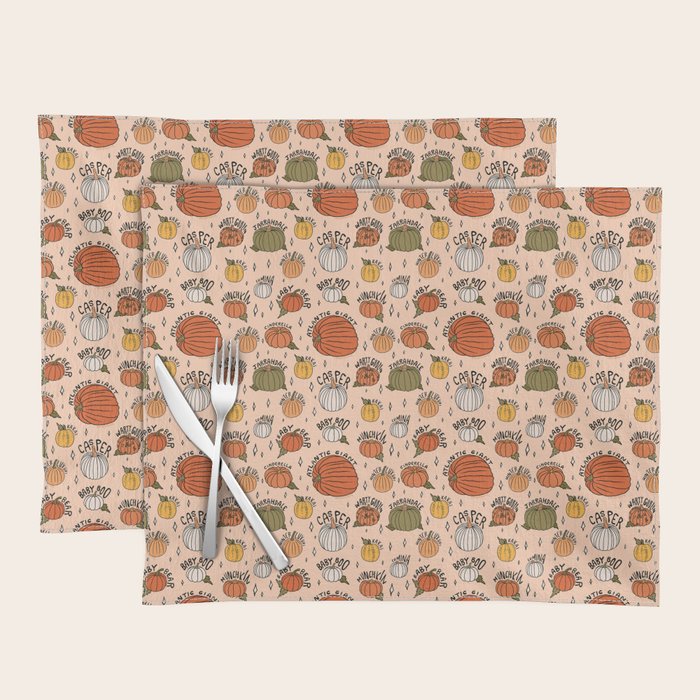 Types of Pumpkins Print Placemat Gallery Image 1
