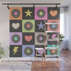 Colorful Checkerboard 80s Wall Mural Gallery Image 1