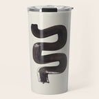 Black & White Minimalist Abstract Shapes Patterns Black Ink Painting Travel Mug Gallery Image 1