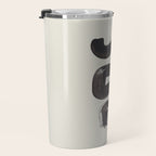 Black & White Minimalist Abstract Shapes Patterns Black Ink Painting Travel Mug Gallery Image 3