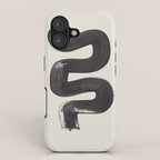 Black & White Minimalist Abstract Shapes Patterns Black Ink Painting iPhone Case Gallery Image 1