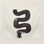 Black & White Minimalist Abstract Shapes Patterns Black Ink Painting Wall Tapestry Gallery Image 4