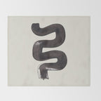 Black & White Minimalist Abstract Shapes Patterns Black Ink Painting Throw Blanket Gallery Image 2