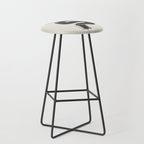 Black & White Minimalist Abstract Shapes Patterns Black Ink Painting Stool Gallery Image 1