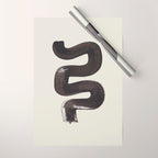 Black & White Minimalist Abstract Shapes Patterns Black Ink Painting Wrapping Paper Gallery Image 1