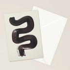 Black & White Minimalist Abstract Shapes Patterns Black Ink Painting Stationery Card Gallery Image 2