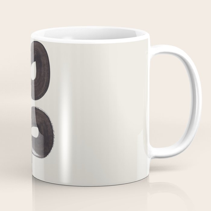 Black & White Minimalist Abstract Shapes Patterns Black Ink Painting Coffee Mug Gallery Image 1