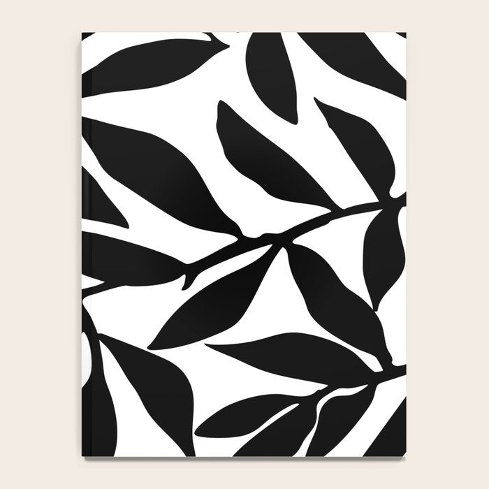Bold Black White Botanical Leaf Silhouettes Notebook Gallery Image 4