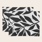 Bold Black White Botanical Leaf Silhouettes Placemat Gallery Image 1