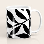 Bold Black White Botanical Leaf Silhouettes Coffee Mug Gallery Image 1