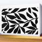 Bold Black White Botanical Leaf Silhouettes Wall Mural Gallery Image 2