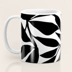 Bold Black White Botanical Leaf Silhouettes Coffee Mug Gallery Image 3
