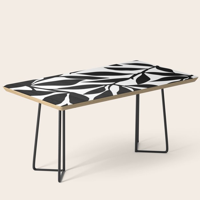 Bold Black White Botanical Leaf Silhouettes Coffee Table Gallery Image 1