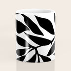 Bold Black White Botanical Leaf Silhouettes Coffee Mug Gallery Image 4