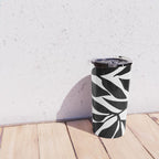 Bold Black White Botanical Leaf Silhouettes Travel Mug Gallery Image 4