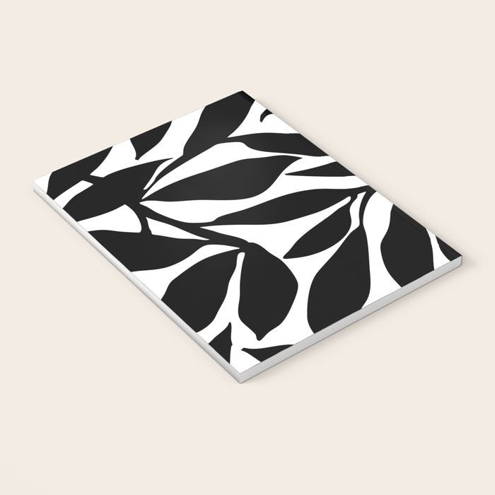 Bold Black White Botanical Leaf Silhouettes Notebook Gallery Image 3