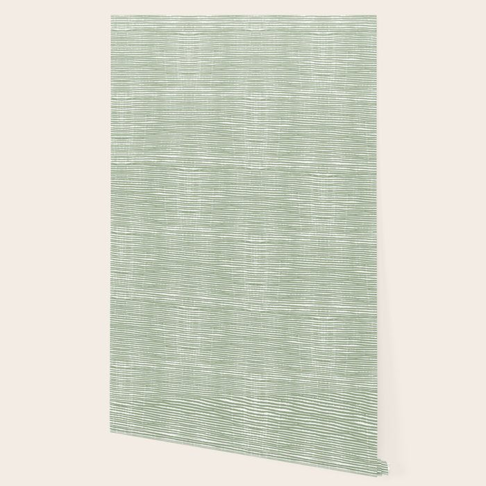 Abstract Stripes, Sage Green, Boho Wall Art Wallpaper Gallery Image 2