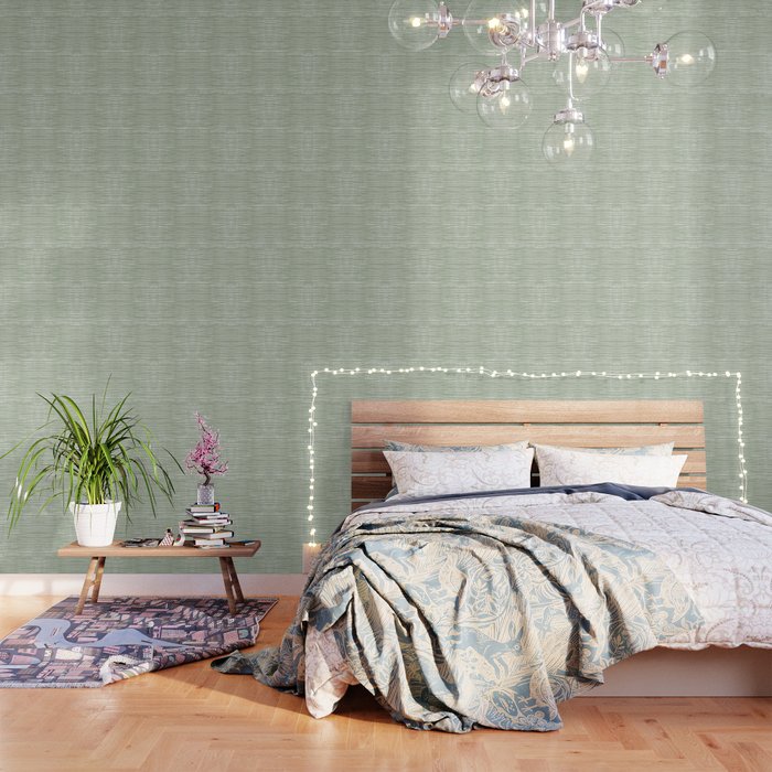 Abstract Stripes, Sage Green, Boho Wall Art Wallpaper Gallery Image 3