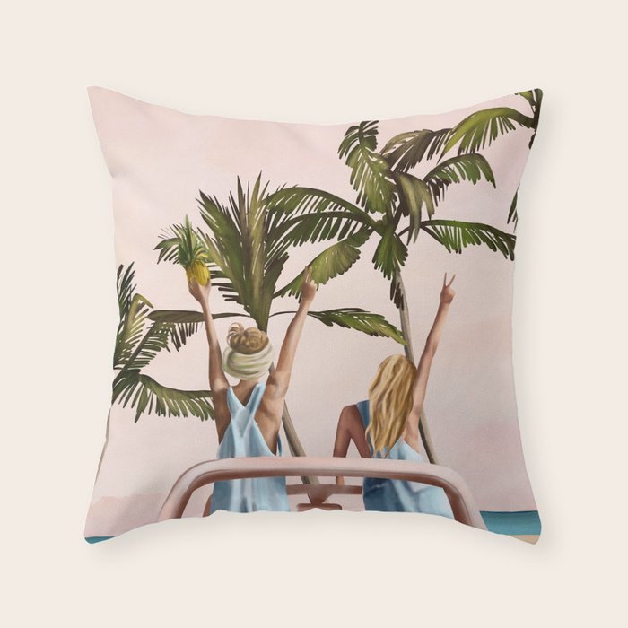 Beach Spring Break Throw Pillow Gallery Image 2
