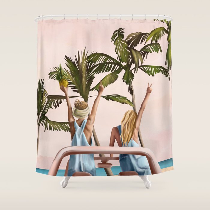 Beach Spring Break Shower Curtain Gallery Image 1