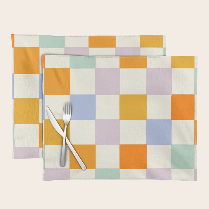 Rainbow Check Pattern Placemat Gallery Image 1
