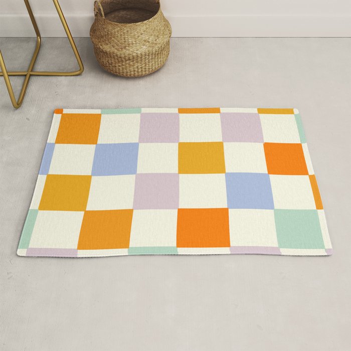 Rainbow Check Pattern Rug Gallery Image 1
