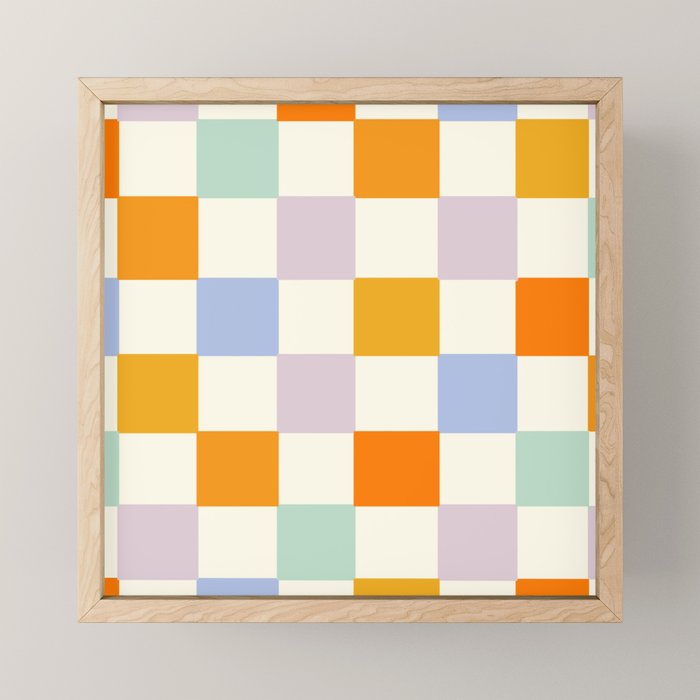 Rainbow Check Pattern Mini Art Print Gallery Image 1