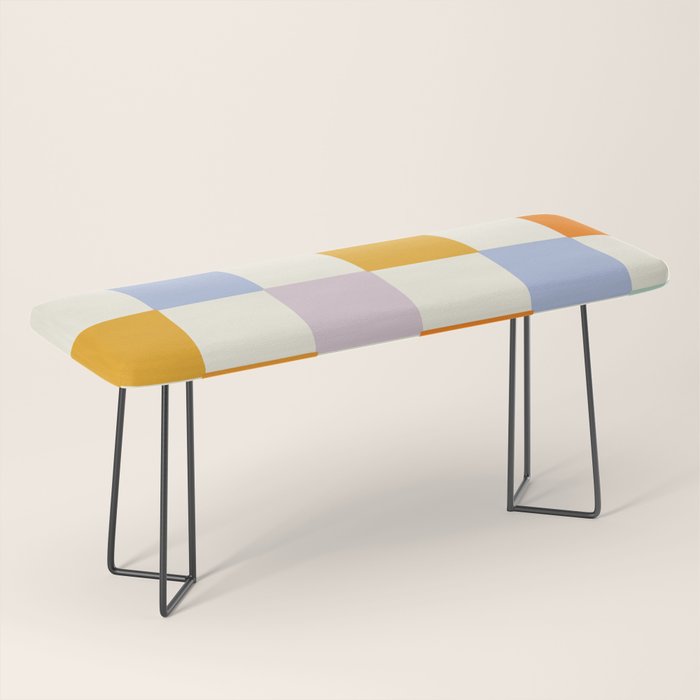 Rainbow Check Pattern Bench Gallery Image 1