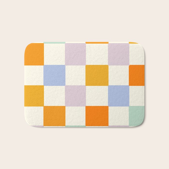 Rainbow Check Pattern Bath Mat Gallery Image 1