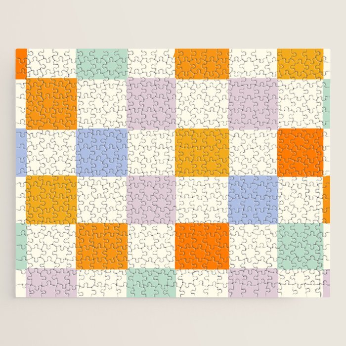 Rainbow Check Pattern Jigsaw Puzzle Gallery Image 1