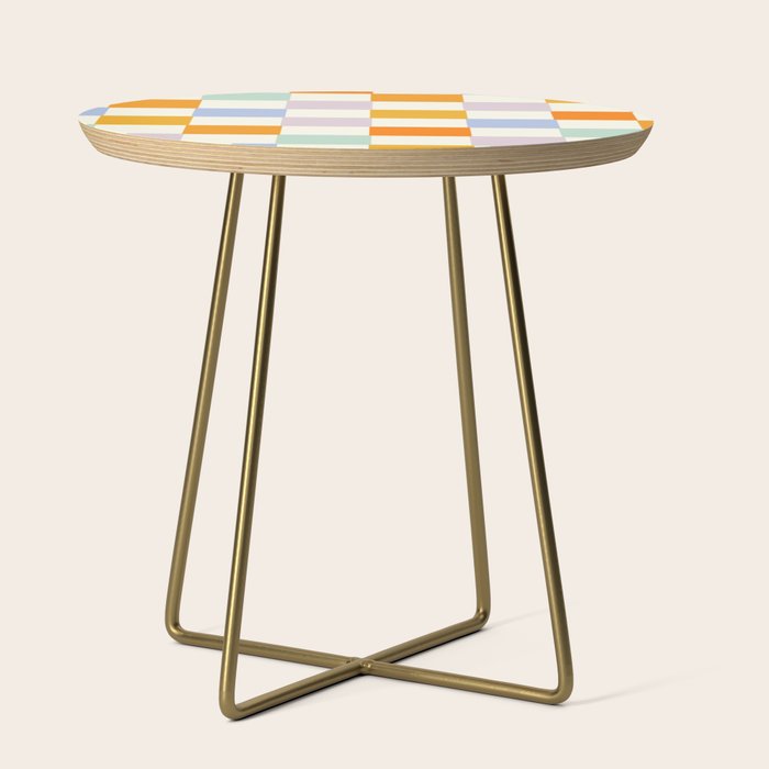 Rainbow Check Pattern Side Table Gallery Image 1