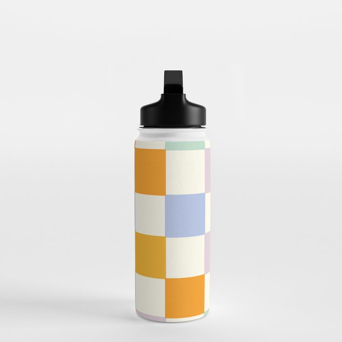 Rainbow Check Pattern Water Bottle Gallery Image 3